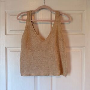 Sage Cream Knit V-Neck Tank
